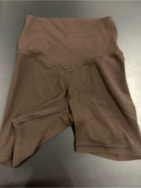 High-Waist Brown Bike Shorts